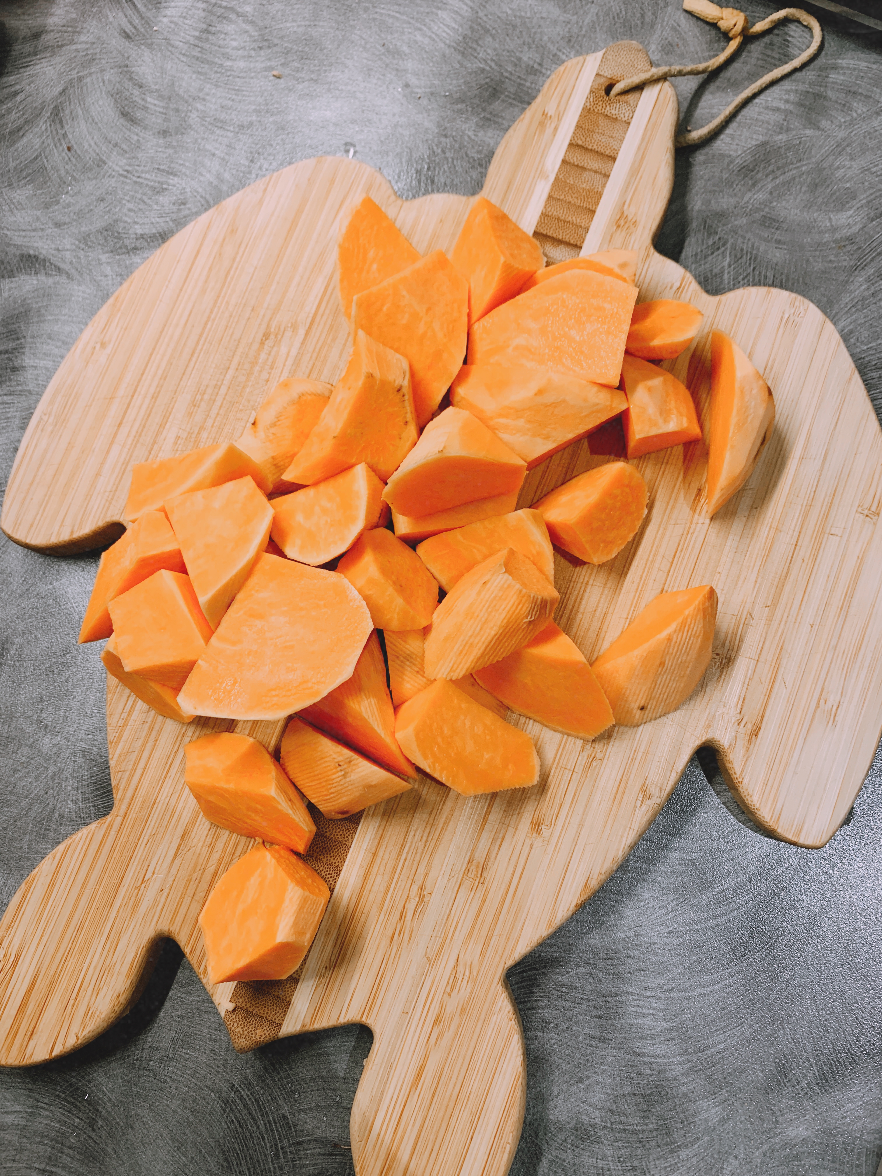 cubed sweet potato