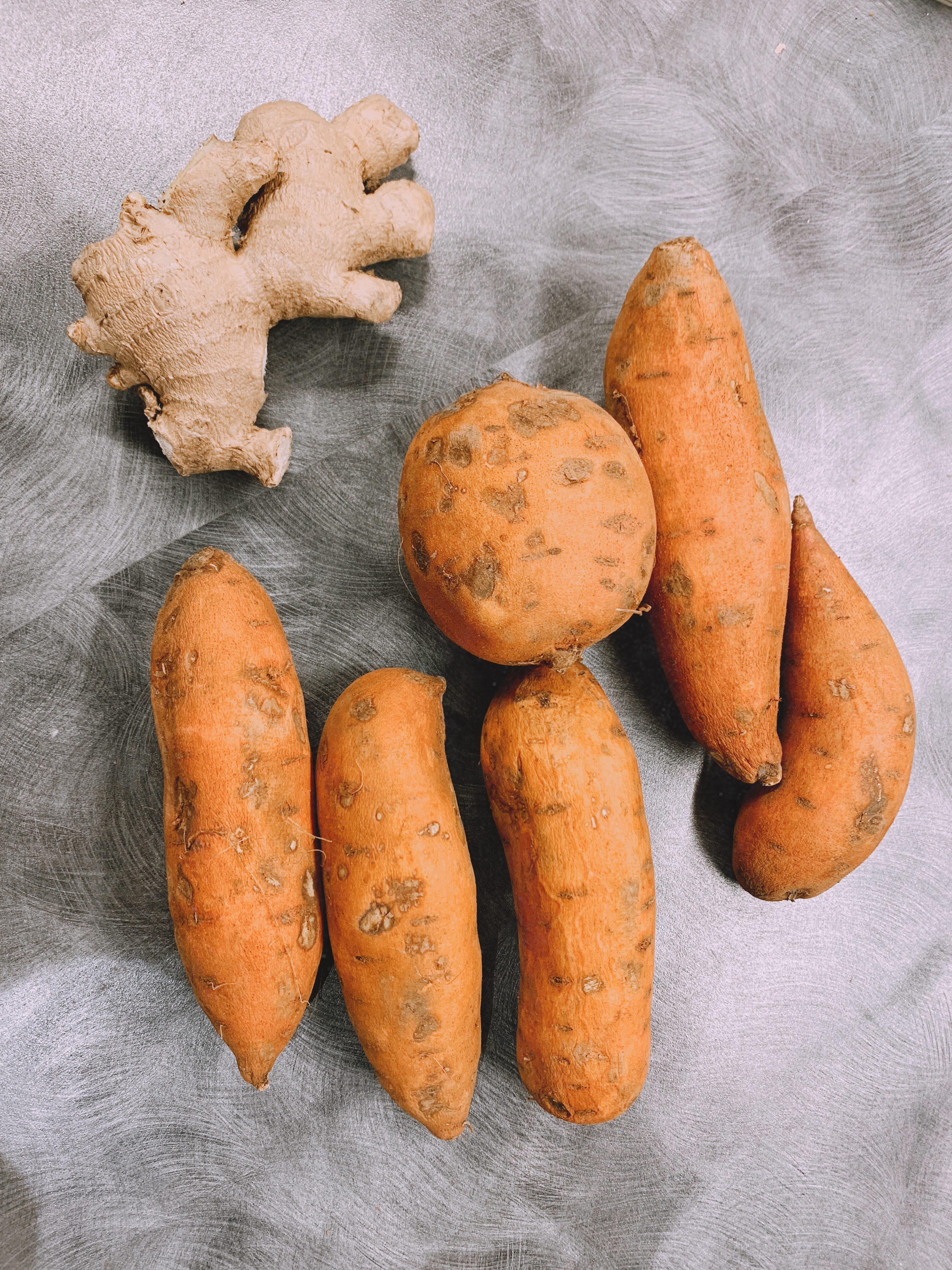 ginger and sweet potato ingredients