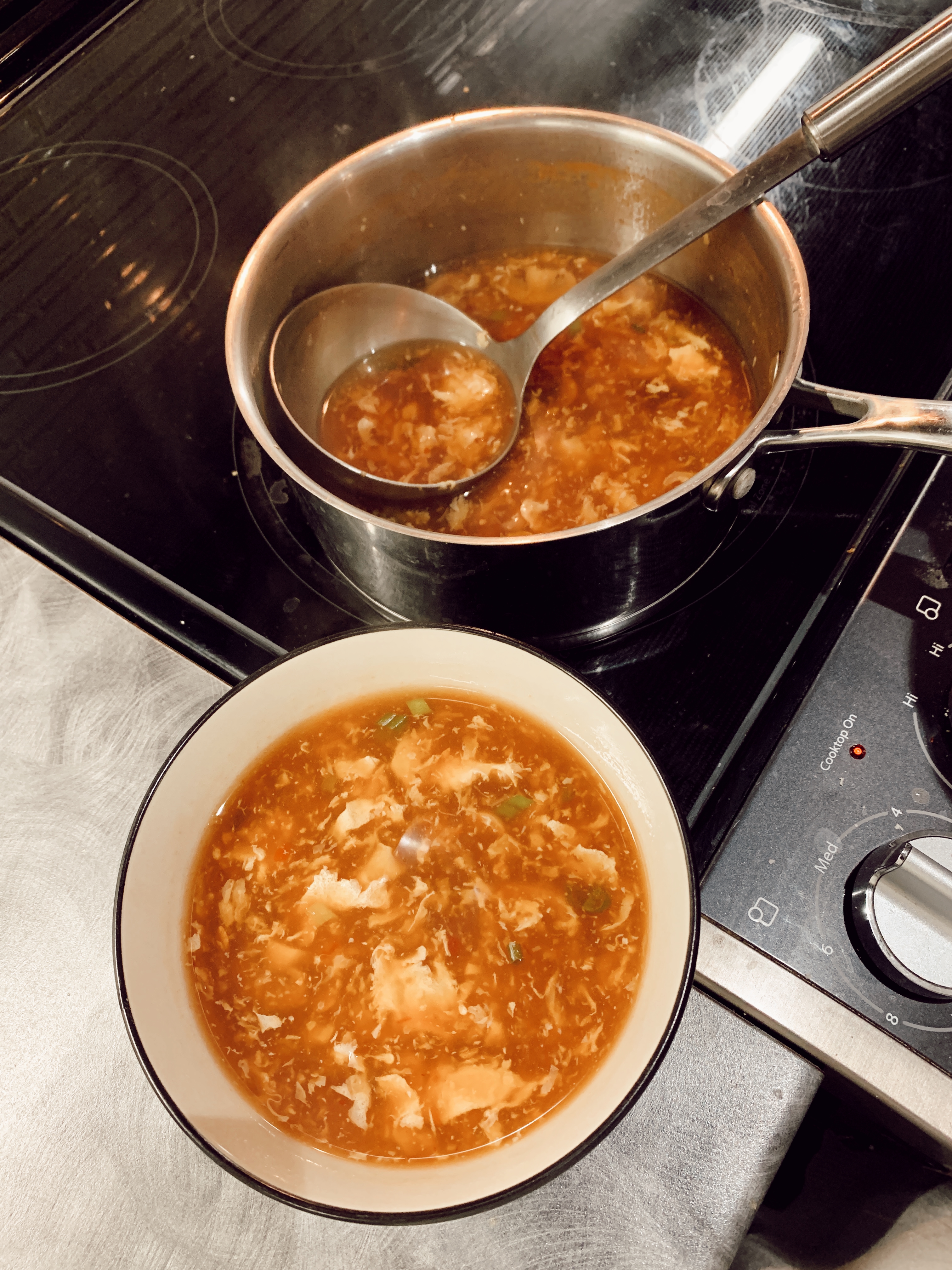 homemade delicious hot and sour soup